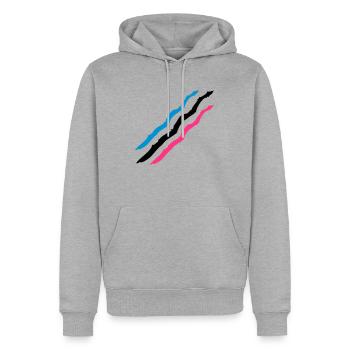 3 slash traçage rayures graffiti lignes - Sweat à capuche Premium bio Homme - gris chiné - Devant - Thijin (182cm)