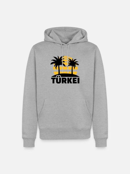 Türkei - Männer Premium Bio Hoodie - Grau meliert