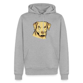 Hund mops - Männer Premium Bio Hoodie - Grau meliert - Vorne - Thijin (182cm)