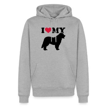 Leonberger - Männer Premium Bio Hoodie - Grau meliert - Vorne - Thijin (182cm)