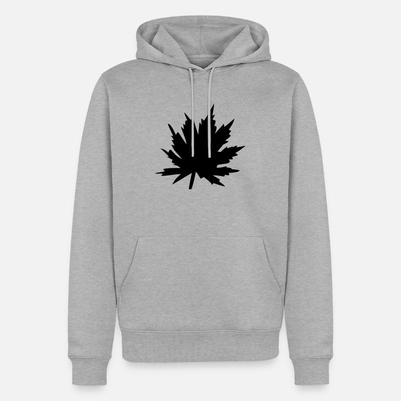 Feuille 19 - Sweat à capuche Premium bio Homme - gris chiné
