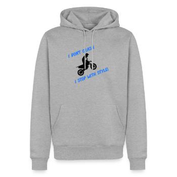motocross stop with style - Männer Premium Bio Hoodie - Grau meliert - Vorne - Thijin (182cm)