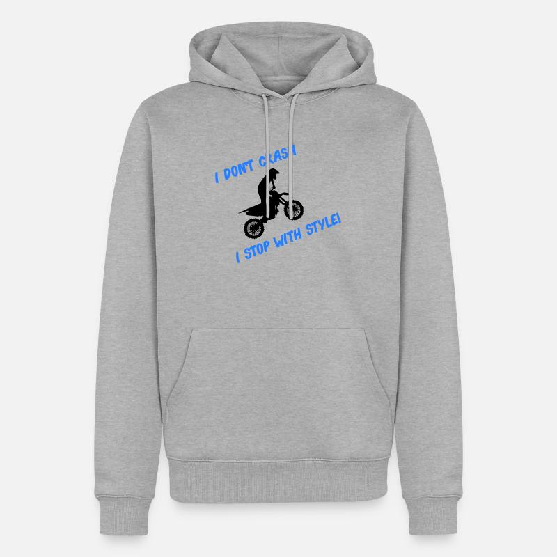 Arrêt de motocross avec style - Sweat à capuche Premium bio Homme - gris chiné