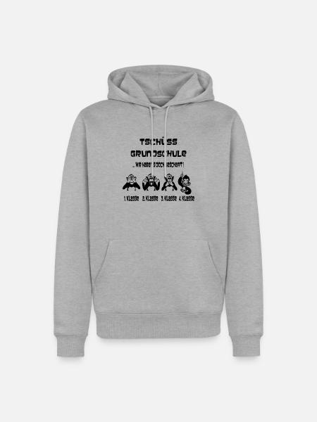Tschüss Grundschule schwarz 1-4 Klasse Schule Fun - Männer Premium Bio Hoodie - Grau meliert