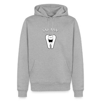 Un hygiéniste dentaire dit l'obtention du diplôme de dentiste aux dents AAA - Sweat à capuche Premium bio Homme - gris chiné - Devant - Thijin (182cm)