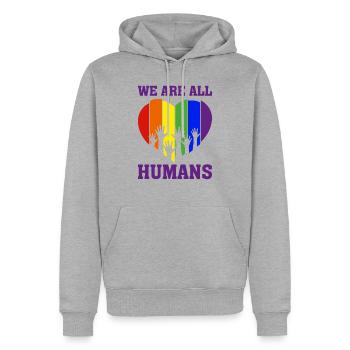 Christopher Streed Day We are ALL HUMANS Cadeau - Sweat à capuche Premium bio Homme - gris chiné - Devant - Thijin (182cm)