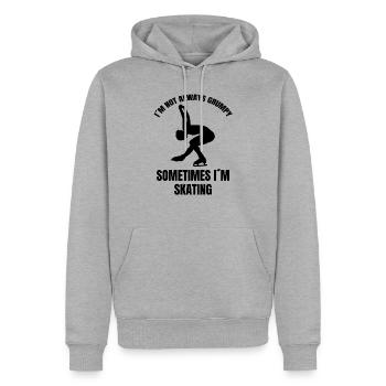Patinage sur glace Patinage artistique Patinage artistique Patinage artistique - Sweat à capuche Premium bio Homme - gris chiné - Devant - Thijin (182cm)