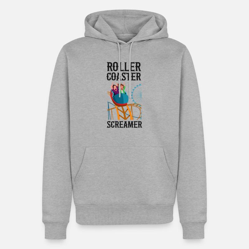 Roller Coaster Roller Coaster - Sweat à capuche Premium bio Homme - gris chiné