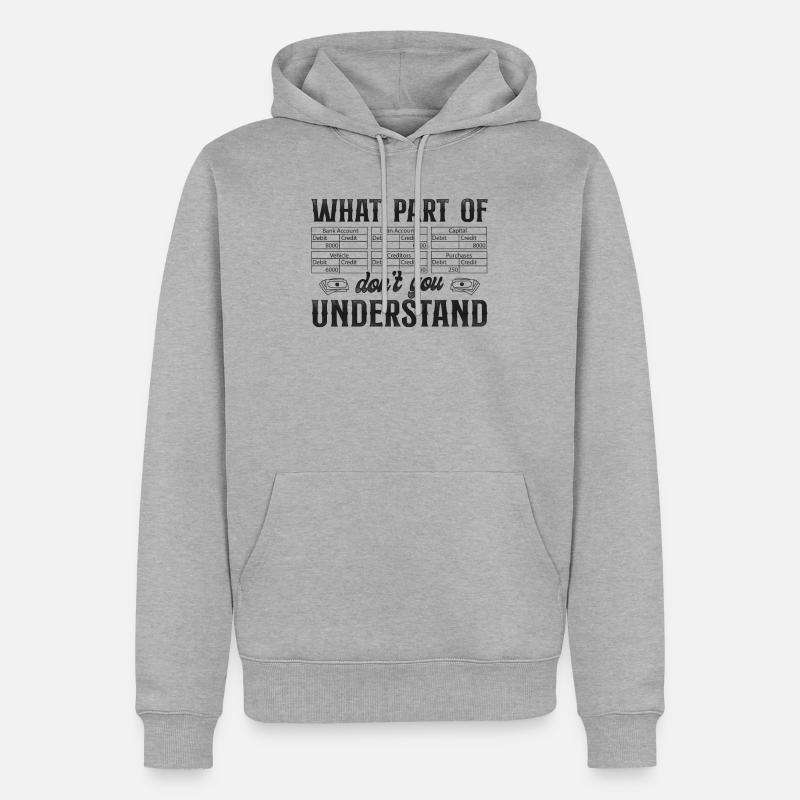 Comptable Comptable Comptable Comptabilité - Sweat à capuche Premium bio Homme - gris chiné