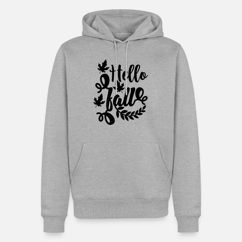 hello fall1b - Männer Premium Bio Hoodie - Grau meliert