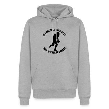 Fan de football américain - Sweat à capuche Premium bio Homme - gris chiné - Devant - Thijin (182cm)