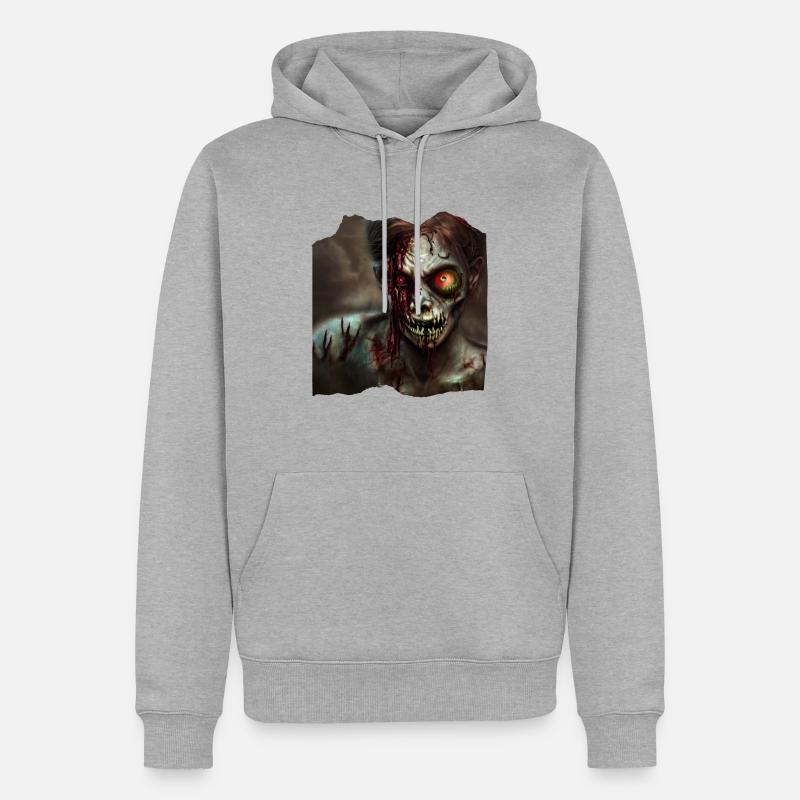 Zombie - Männer Premium Bio Hoodie - Grau meliert