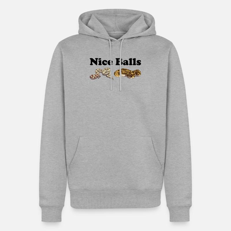 Lustige Kugelpython Schlange - Männer Premium Bio Hoodie - Grau meliert