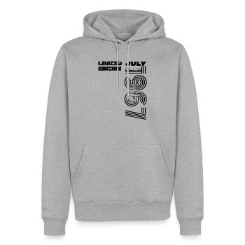 1967 - Männer Premium Bio Hoodie - Grau meliert - Vorne - Thijin (182cm)