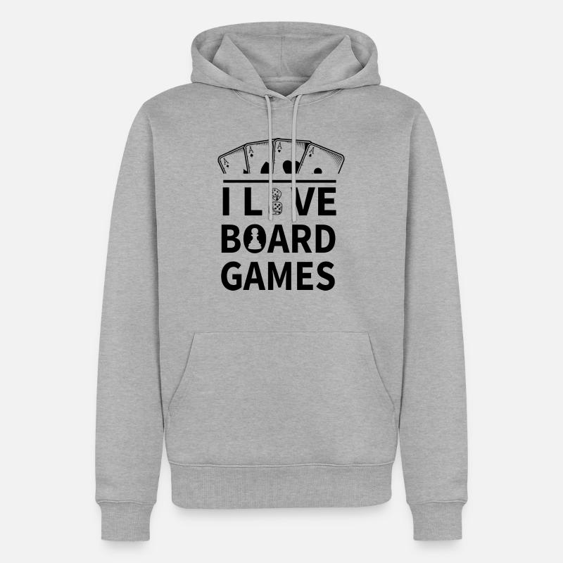 boardgame chess backgammon game night - Männer Premium Bio Hoodie - Grau meliert