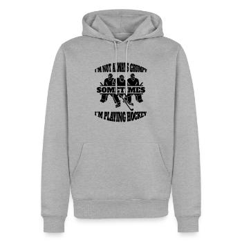 Eishockeyspieler Eishockey Hockeyfan Eishockeyteam - Männer Premium Bio Hoodie - Grau meliert - Vorne - Thijin (182cm)