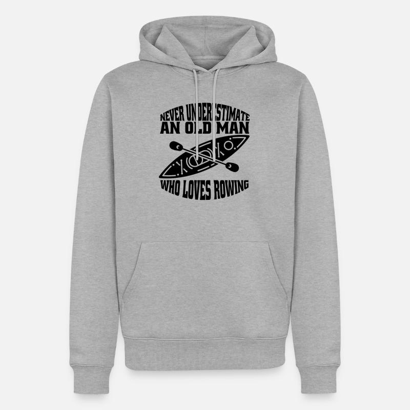 Canottaggio Canottaggio Canottaggio Canottaggio Canottaggio Squadra di canottaggio - Felpa con cappuccio ecologica premium da uomo - grigio melange