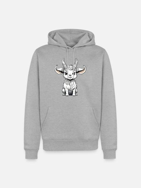 Sternzeichen Steinbock - Männer Premium Bio Hoodie - Grau meliert