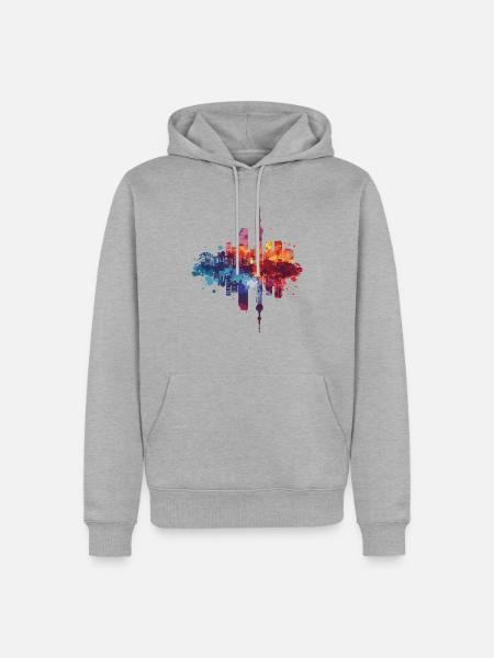 Akita - Männer Premium Bio Hoodie - Grau meliert