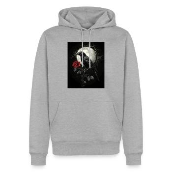 Corbeau Rose Lune Sombre Gothique Corbeau Noir - Sweat à capuche Premium bio Homme - gris chiné - Devant - Thijin (182cm)