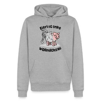 egg-laying wool milk sow - workaholic - work - Men’s Premium Organic Hoodie - heather grey - Front - Thijin (182cm)