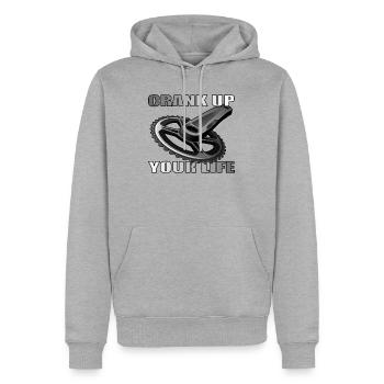 Crank Up Your Life design for bike lovers - Men’s Premium Organic Hoodie - heather grey - Front - Thijin (182cm)