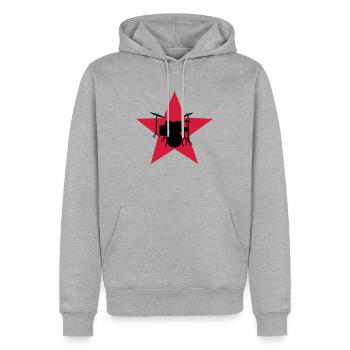 drum - Sweat à capuche Premium bio Homme - gris chiné - Devant - Thijin (182cm)