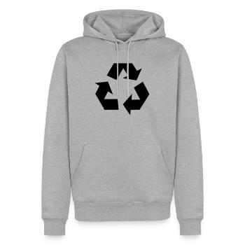 recycle environment - Männer Premium Bio Hoodie - Grau meliert - Vorne - Thijin (182cm)