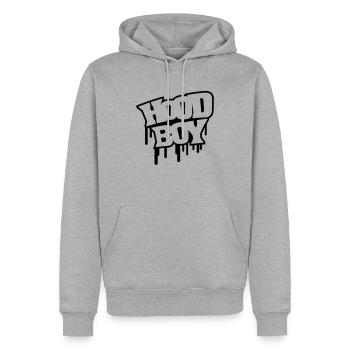 hood_boy_letters_graffiti_r1 - Sweat à capuche Premium bio Homme - gris chiné - Devant - Thijin (182cm)
