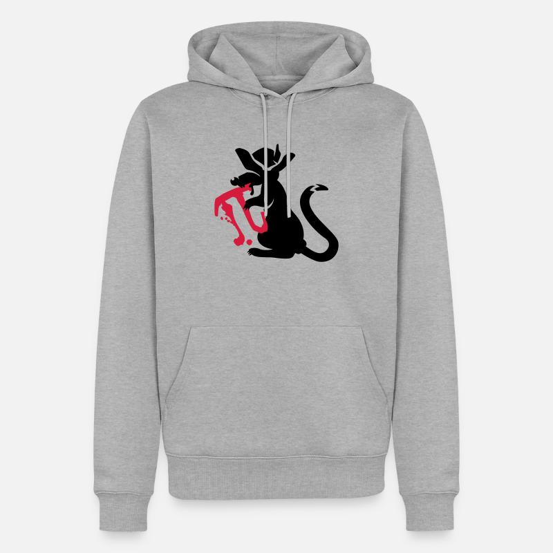 pi-rat / Pi-Ratte (e, 2c) - Männer Premium Bio Hoodie - Grau meliert