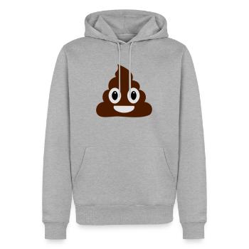 Shit Emoji - Sweat à capuche Premium bio Homme - gris chiné - Devant - Thijin (182cm)