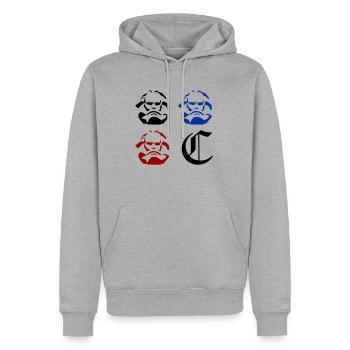 Chemnitz Karl-Marx-Kopf Pop-art - Männer Premium Bio Hoodie - Grau meliert - Vorne - Thijin (182cm)