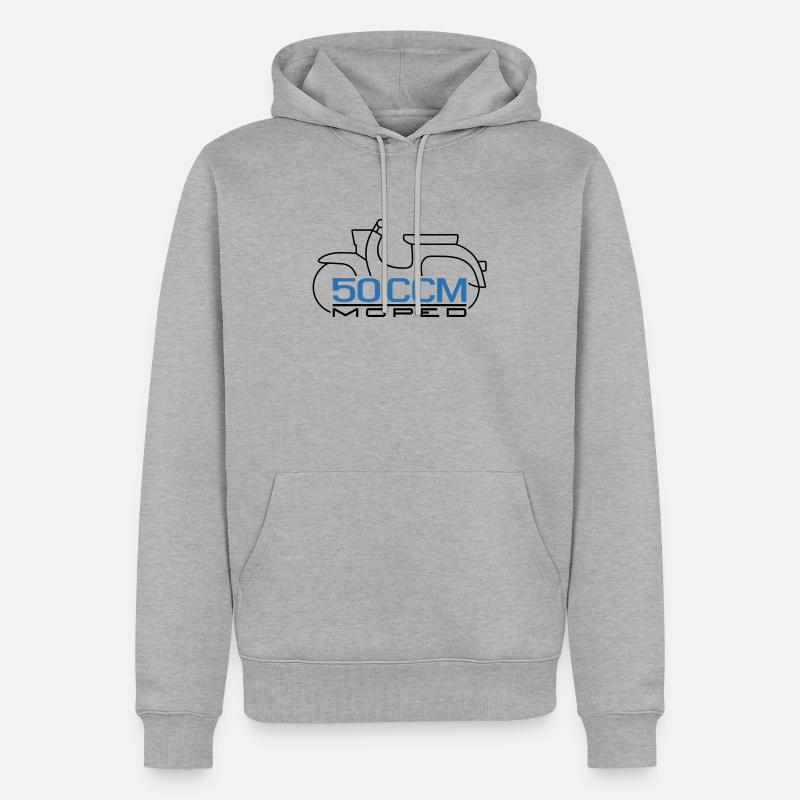 Moped Schwalbe 50 ccm Emblem - Männer Premium Bio Hoodie - Grau meliert