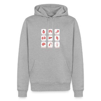 Orgues Intestins Intestin Docteur Médecins Cadeau - Sweat à capuche Premium bio Homme - gris chiné - Devant - Thijin (182cm)