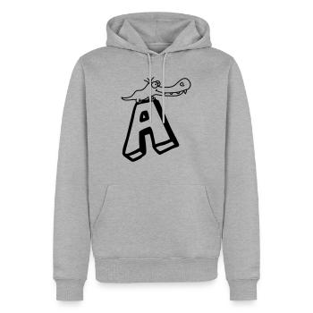 alligator krokodil dino dinosaurier echse saurier - Männer Premium Bio Hoodie - Grau meliert - Vorne - Thijin (182cm)