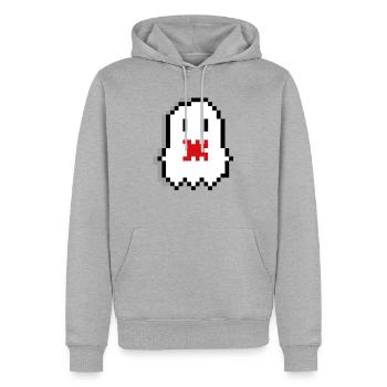 Ghost Pixel Art - Men’s Premium Organic Hoodie - heather grey - Front - Thijin (182cm)