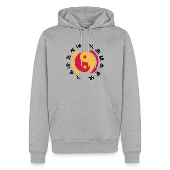 JKD Core Logo - Männer Premium Bio Hoodie - Grau meliert - Vorne - Thijin (182cm)