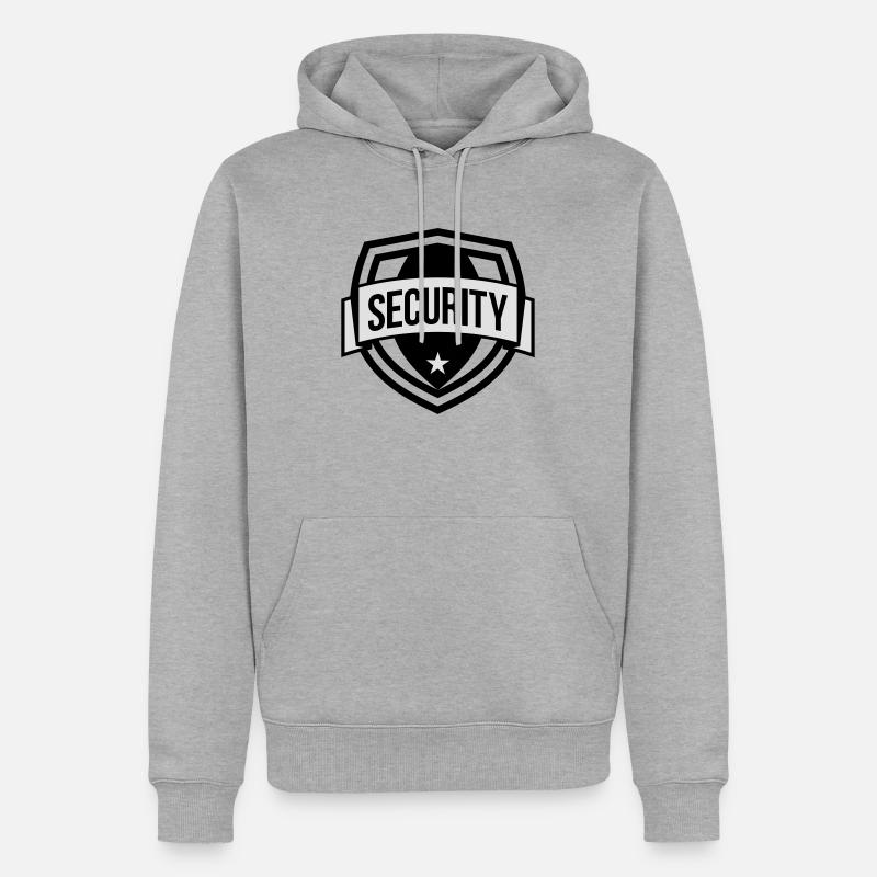 Security - Männer Premium Bio Hoodie - Grau meliert