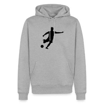 fussballer__f1 - Sweat à capuche Premium bio Homme - gris chiné - Devant - Thijin (182cm)