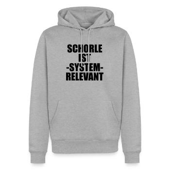 Schorle ist Systemrelevant - Männer Premium Bio Hoodie - Grau meliert - Vorne - Thijin (182cm)