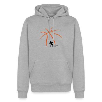 Basketball Spieler - Männer Premium Bio Hoodie - Grau meliert - Vorne - Thijin (182cm)