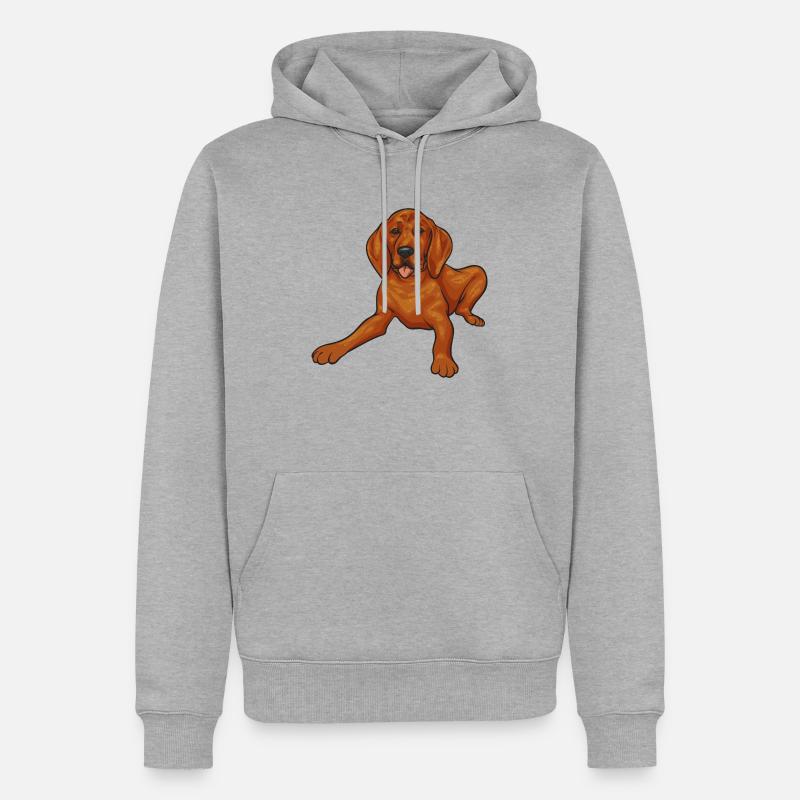 Redbone Coonhound Chien Cadeau - Sweat à capuche Premium bio Homme - gris chiné