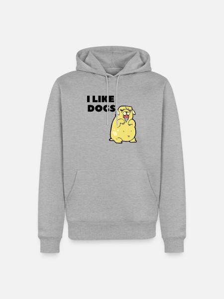 i like Dogos - Männer Premium Bio Hoodie - Grau meliert