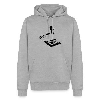 DJ - Sweat à capuche Premium bio Homme - gris chiné - Devant - Thijin (182cm)