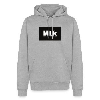 milk - Männer Premium Bio Hoodie - Grau meliert - Vorne - Thijin (182cm)