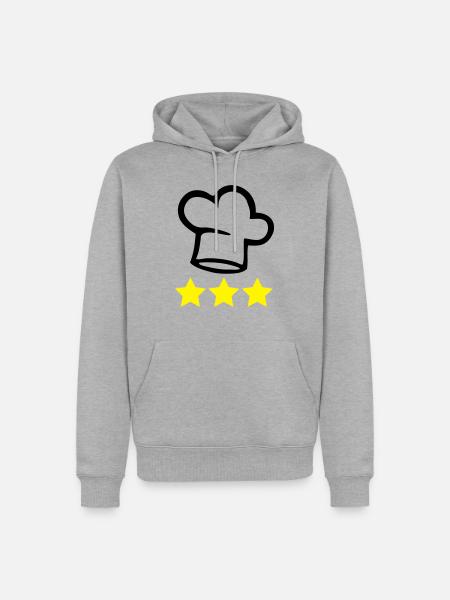 Chef's hat cook 3 stars - Men’s Premium Organic Hoodie - heather grey