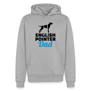 English Pointer - Männer Premium Bio Hoodie - Grau meliert - Vorne - Thijin (182cm)