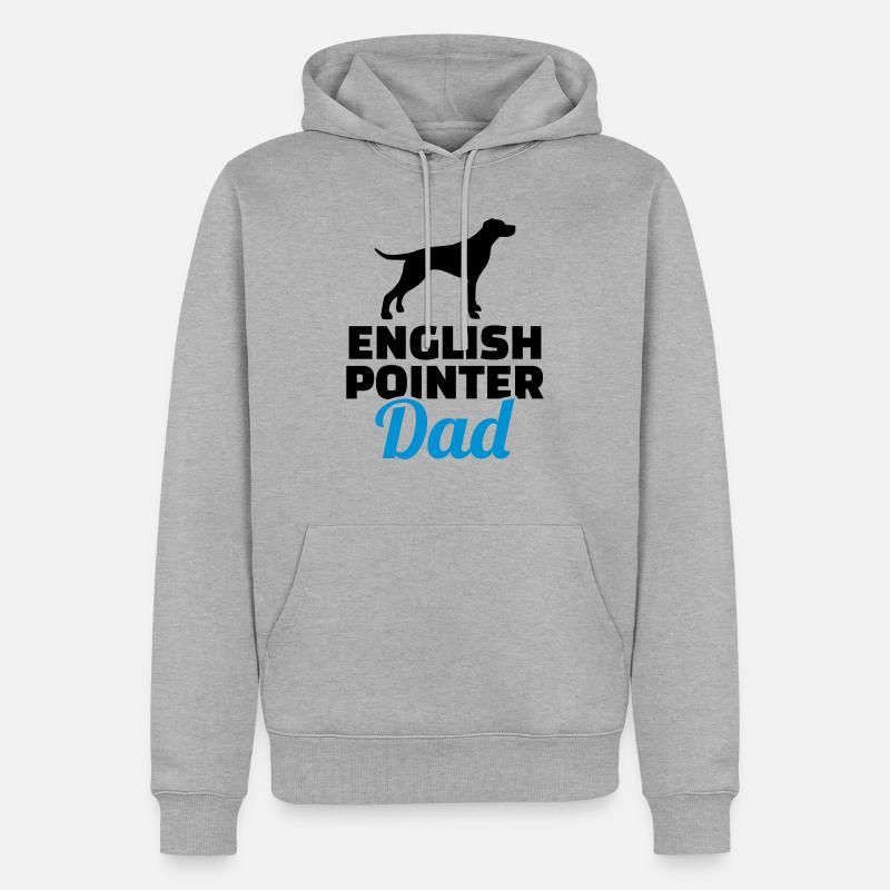 English Pointer - Männer Premium Bio Hoodie - Grau meliert