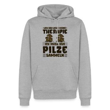 Steinpilze Sammeln Pilzsammler Pilze - Männer Premium Bio Hoodie - Grau meliert - Vorne - Thijin (182cm)