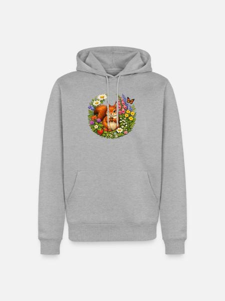 Süsses Eichhörnchen - Männer Premium Bio Hoodie - Grau meliert